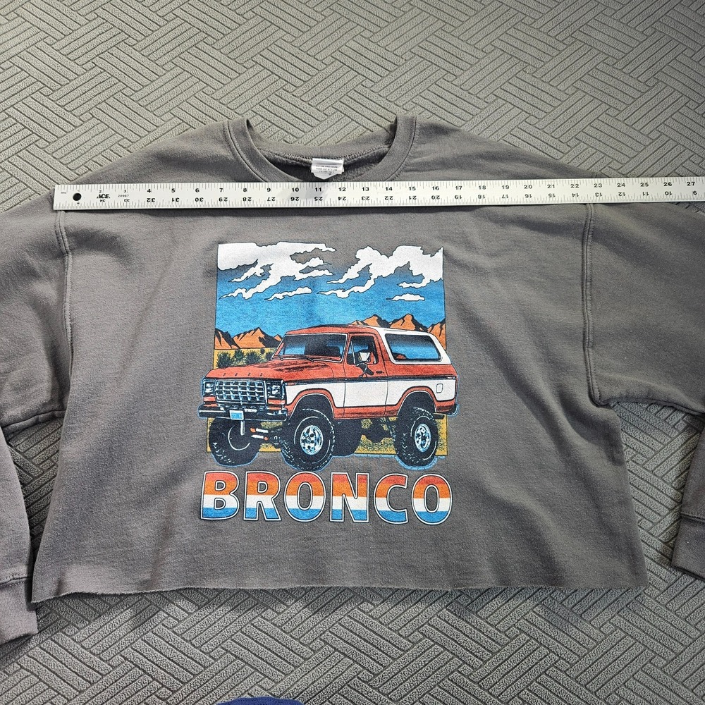 Junk Food Tees Bronco Cropped Pullover Sweatshirt Women's Size Medium - Picture 4 of 9